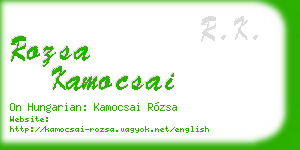 rozsa kamocsai business card
