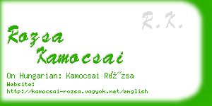 rozsa kamocsai business card